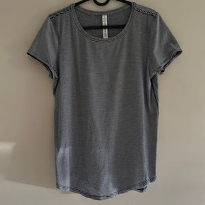 Lululemon black and white stripped t